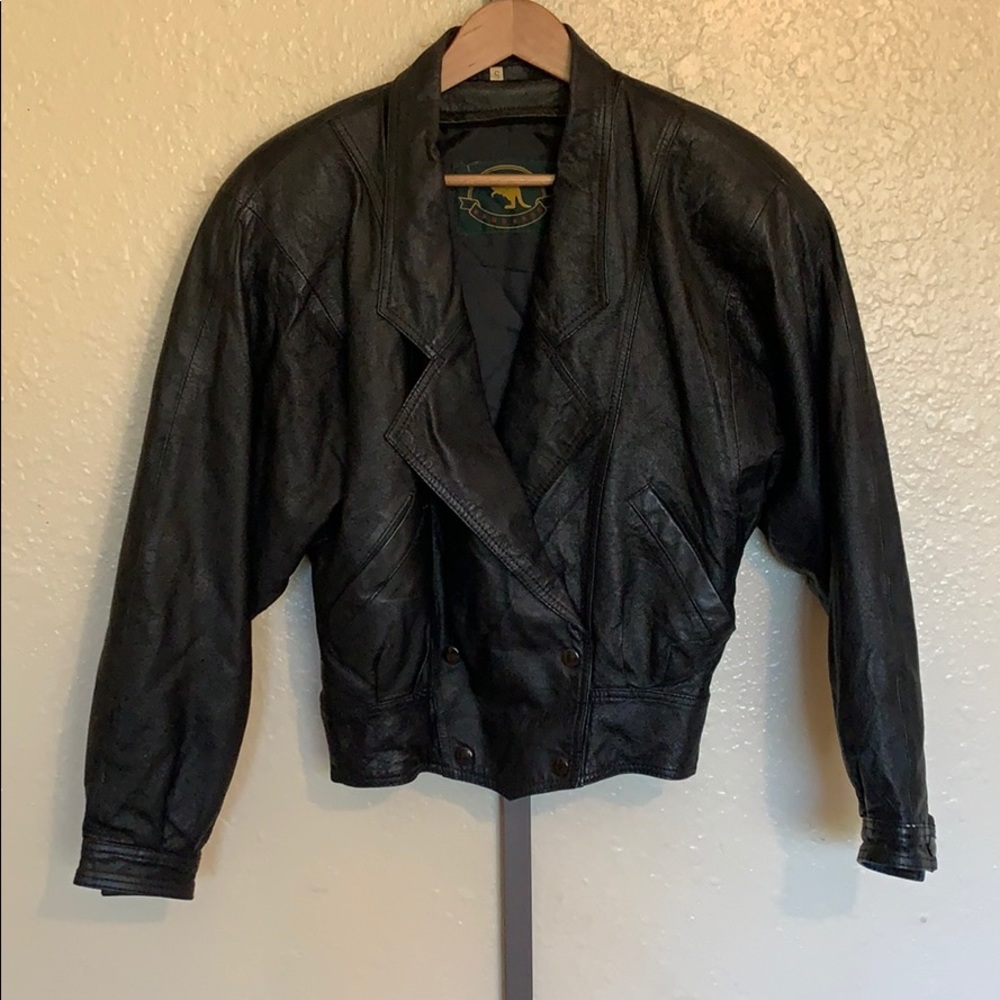 Black leather jacket